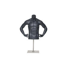 Athletic headless suit clothing decorative used display black male torso mannequin with stand